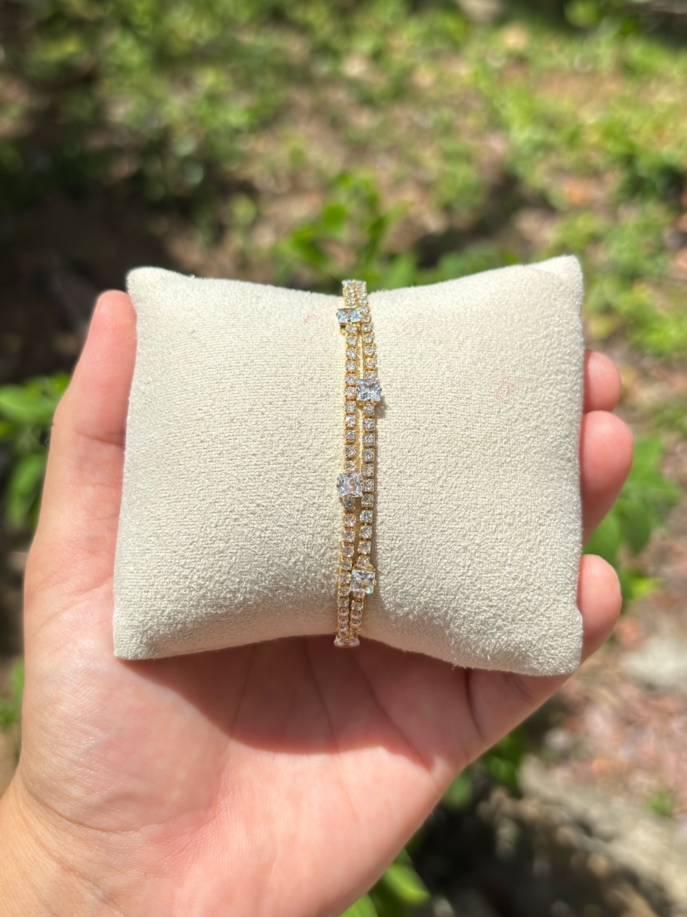 18K Gold Plated Stainless Steel Diamond Tennis Bracelet